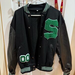 Amazon Black and Green Varsity Jacket